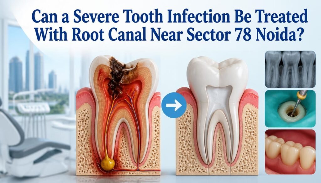 severe tooth infection root canal near Sector 78 Noida