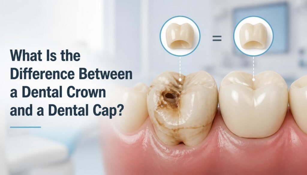 What is the difference between a dental crown and a dental cap?