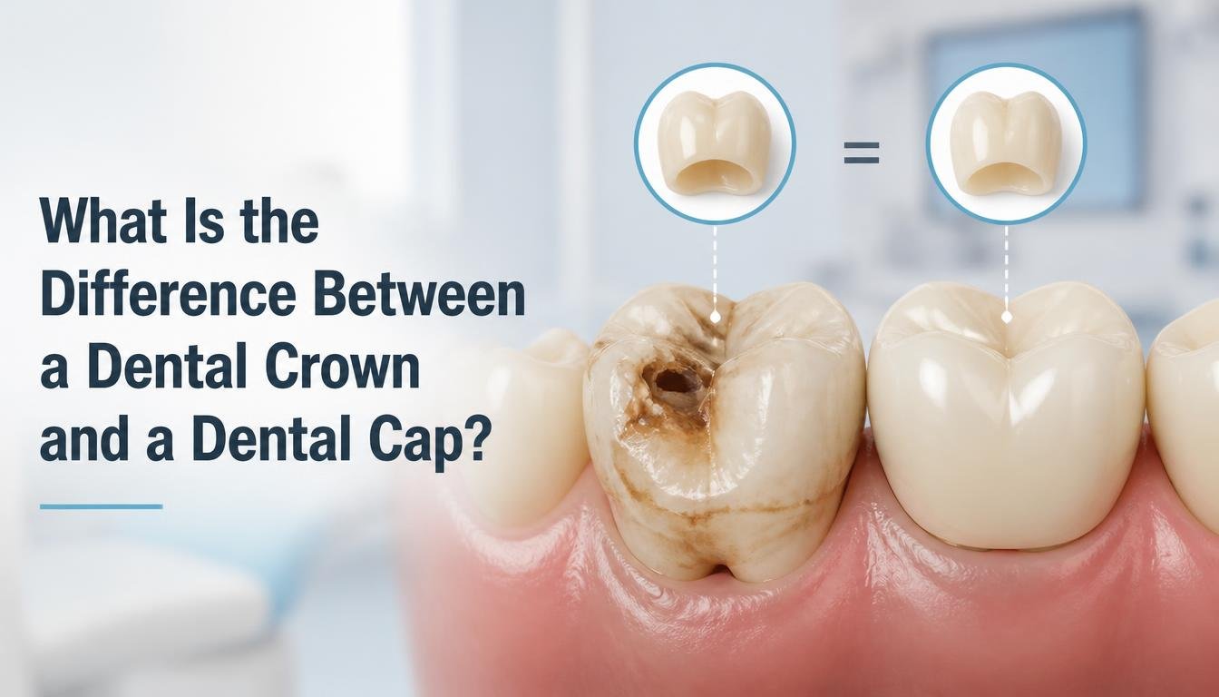 What is the difference between a dental crown and a dental cap?