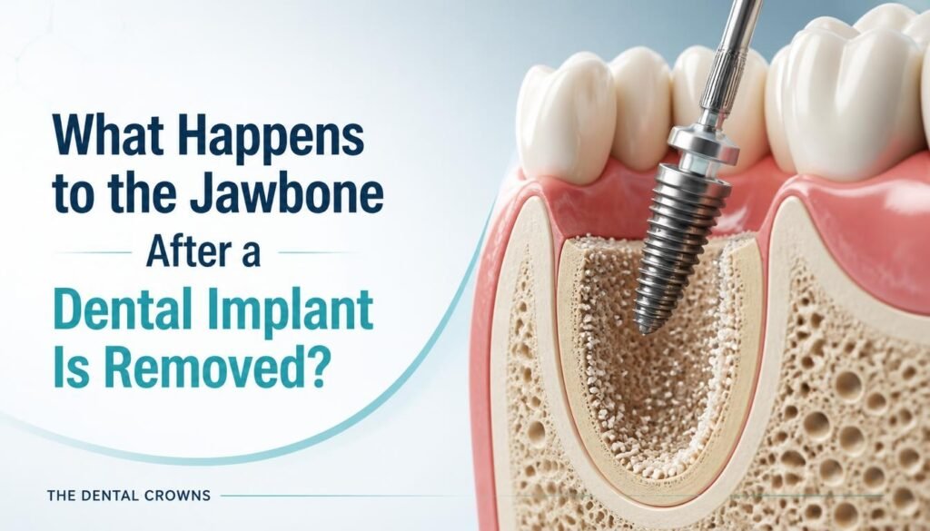 What happens to the jawbone after a dental implant is removed