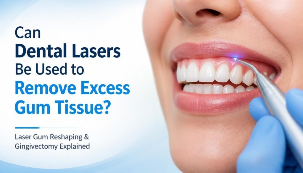 Can dental lasers be used to remove excess gum tissue?
